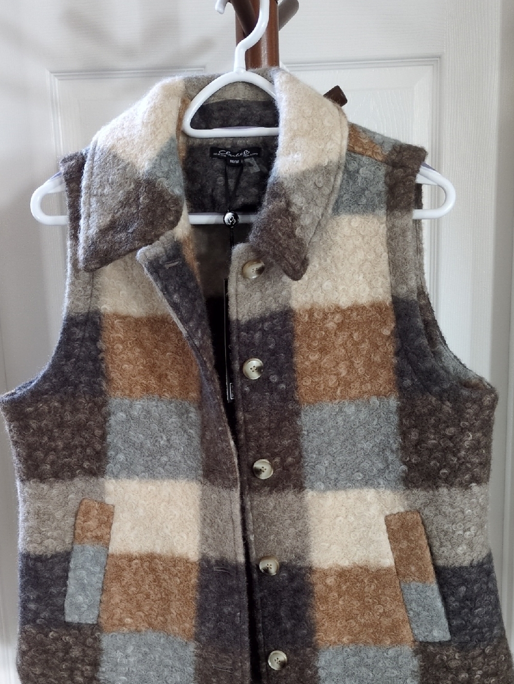 CHARLIE B Terracotta Sherpa Textured Vest